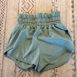 High Waist Sage Green Women's Shorts